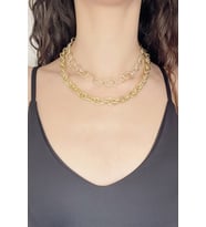 İkili Gold Choker Kolye