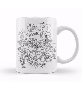 Plants vs Zombies Doodle Up Kupa Bardak Porselen