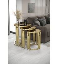 Piyano Zigon Sehpa Gold Kaplama Bronz Ayna