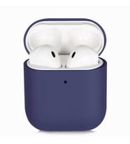 Apple Airpods Kılıf Kadife Ultra Esnek İnce Camera Protected Velvet Case (SAKS MAVI)