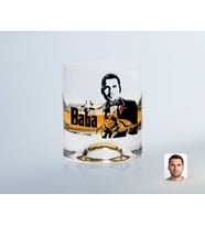 BK Gift Kişiye Özel Renkli Baskılı Godfather Baba Tasarımlı Viski Bardağı-4 (Beyaz)