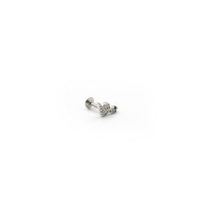 Gümüş Zirkon İşlemeli Yılan Tragus Helix Piercing - Anti Alerjik, Kararma Yapmaz