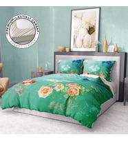 Monohome Premium Luxury Çift Kişilik Nevresim Takımı 3D Pamuk Saten Water Flowers (Çok Renkli)