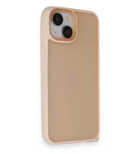 Mey İthalat® iPhone 14 Kılıf Elegant Kapak - Pudra