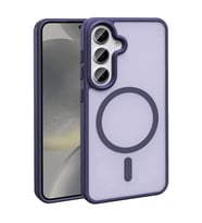 Lexroo Galaxy S24 Plus Kılıf M-safe Şarj Özellikli Mat Arka Yüzey Sio Kılıf - Koyu Mor