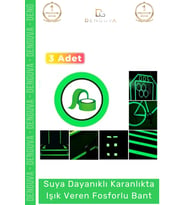 Karanlıkta Işık Veren Yansıyan 12 Metre Fosforlu Yeşil Şerit Bant Kendinden Yapışkan Reflektör Bant