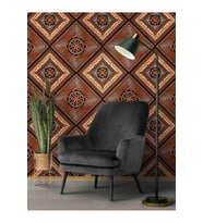 Dreamwall Eskitme Sanat Desenli Silinebilir Tekstil Duvar Kağıdı (Çok Renkli)