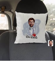 BK Gift Kişiye Özel İsimli Erkek Acil Tıp Teknisyeni Karikatürlü Kare Araç Koltuk Yastığı-1