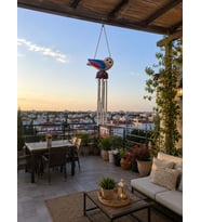 Rüzgar Çanı Dekoratif Baykuş Figürlü Bahçe Balkon Teras Süsü Metal Çan