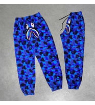 Erkek Pubg Bape x Shark Eşofman Altı - Mavi