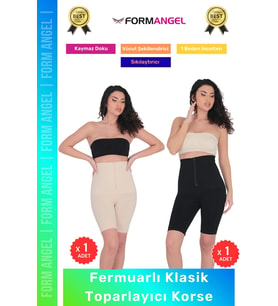 #Korse Vücut Bel Popo Şekillendiren Sıkılaştırıcı Fermuarlı Paçalı Klasik Toparlayıcı Korse 2'li Set