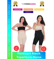#Korse Vücut Bel Popo Şekillendiren Sıkılaştırıcı Fermuarlı Paçalı Klasik Toparlayıcı Korse 2'li Set