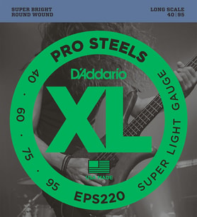 D'Addario EPS220 XL ProSteels Serisi Bas Gitar Tel Seti (Long Scale - 40-95 - Paslanmaz Çelik)