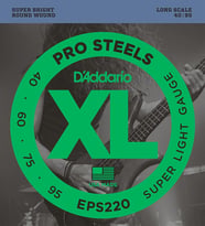 D'Addario EPS220 XL ProSteels Serisi Bas Gitar Tel Seti (Long Scale - 40-95 - Paslanmaz Çelik)