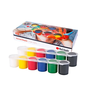 Red Apple Parmak Boyası 12 Renk x 25 ml Sıralı Set 