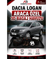 Dacia Logan 2 Sedan 2013 - 2020 Araca Özel 3D Bagaj Havuzu