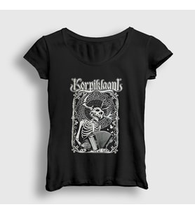 Presmono Kadın Siyah Accordion Korpiklaani T-Shirt 393560tt