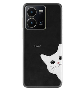 Vivo Y22 Kılıf Resimli Desenli Silikon Platinium Series Çılgın Kedi 1895