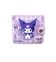 Kuromi Kawaii mor şirin kız çocuk cüzdan