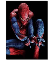 Cakapuzzle Siyah Zeminde Örümcek Adam Görseli Puzzle Yapboz MDF (Ahşap) (120 Parça)