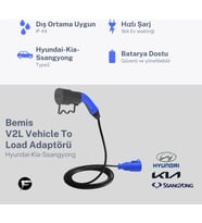Bemis V2L (Vehicle to Load) Elektrikli Araç Uyumlu Tekli Priz Uzatma Adaptörü – 3 Metre – Hyundai-Kia- Ssangyong