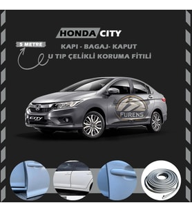 Honda City Oto Araç Kapı Koruma Fitili 5metre Parlak Gri Renk
