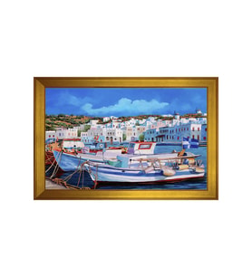 Manzara Temalı Kanvas Tablo 50 x 70 cm Gold Çerçeve