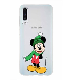 Samsung Galaxy A50s  Kapak Mickey Mouse Tasarımlı Şeffaf Silikon Kılıf