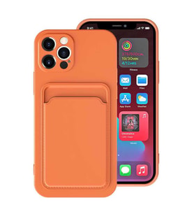 Apple iPhone 12 Pro Max Kılıf Zore Ofix Kartlık Bölmeli Kılıf (Turuncu)