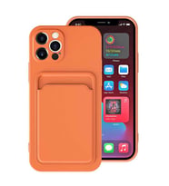Apple iPhone 12 Pro Max Kılıf Zore Ofix Kartlık Bölmeli Kılıf (Turuncu)