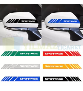 Kia Sportage Yan Dikiz Ayna Şerit Oto Sticker Etiket Yapıştırma Çıkartma 3 Çift ( 20 X 2 Cm Ölçü )