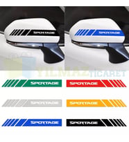 Kia Sportage Yan Dikiz Ayna Şerit Oto Sticker Etiket Yapıştırma Çıkartma 3 Çift ( 20 X 2 Cm Ölçü )