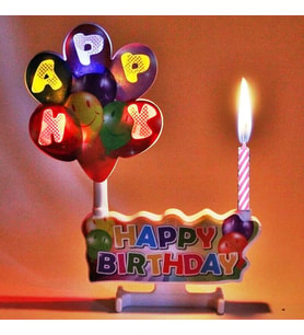 LED IŞIKLI PASTA MUMU MÜZİKLİ PASTA MUMU PİLLİ MUM DOĞUM GÜNÜ PASTA MUMU BALLOONS HAPPY BIRTHDAY CANDLES