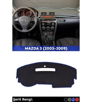 Mazda 3 (2003-2008) 3d Torpido Koruma Kılıfı - Ön Göğüs Kaplama - Mavi Şerit