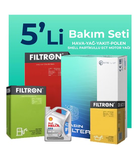 Filtron Opel Grandland 1.5 Dizel Filtre Bakım Seti Shell Motor Yağlı (2018-2024) 5 Li