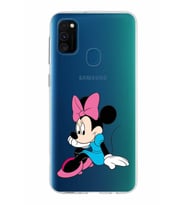 Samsung Galaxy M30s Kapak Minnie Mouse Tasarımlı Şeffaf Silikon Kılıf