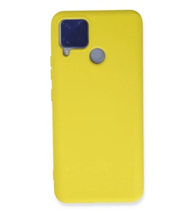 Durukar® Realme C15 Kılıf Nano içi Kadife Silikon - Sarı