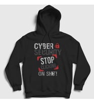 Presmono Unisex Siyah Stop Clicking On Shit Cyber Security Kapüşonlu Sweatshirt 529930tt