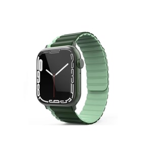 Movenchy Apple Watch 42mm MO-WB1 Çift Renk Mıknatıslı Silikon Kordon - Koyu Yeşil-Açık Yeşil