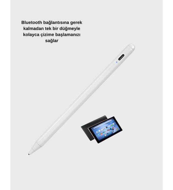 Akıllı Dokunmatik Kalem - Type-C Şarjlı, Manyetik, Apple Pencil