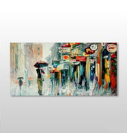 Yağmur Yağlı Tablo Kanvas Tablo 200x100cm (Karışık)