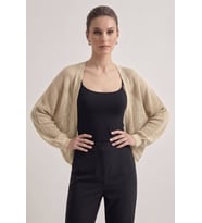 Premium Ajurlu İnce Triko Bolero Hırka