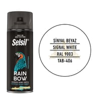 Selsil Rainbow Akrilik Sprey Boya SİNYAL BEYAZ 400 ml. - RAL9003
