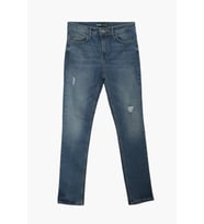 Erkek Yırtık Detay Likralı Skinny Fit Açık Mavi Jean Pantolon