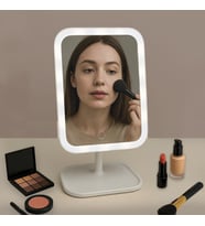 Di̇kdörtgen Led Işıklı Dokunmatik Makyaj Aynası (Soğuk Beyaz)