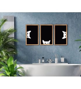 BK Home Banyo 3'lü El Yapımı Ahşap Çerçeveli Tablo-6