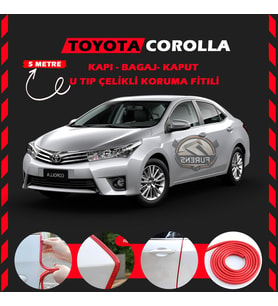 Toyota Corolla Oto Araç Kapı Koruma Fitili 5metre Parlak Kırmızı Renk
