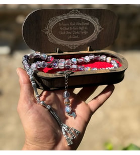 Özel Ahşap Kutulu El Yapımı Resimli Epoksi Tesbih - Manevi Hediye Arayanlara