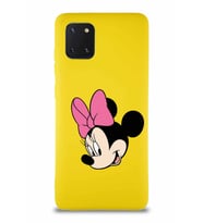 Samsung Galaxy Note 10 Lite Soft Premier Kapak Minnie Mouse-B Tasarımlı Silikon Kılıf - Sarı (Şeffaf)