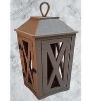 Hobi Adn 90236 Dekoratif Fenerlik Kare CNC Kesim Ahşap MDF Eskitme Menteşe El Yapım (Ham)